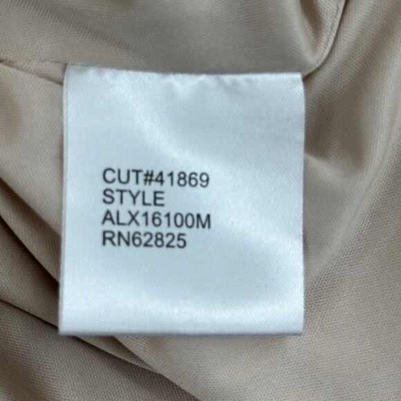 Tadashi Shoji Beige Pink Embroidery Lace V-Neck‎ Sleeveless Cocktail Dress 2 - Picture 5 of 8